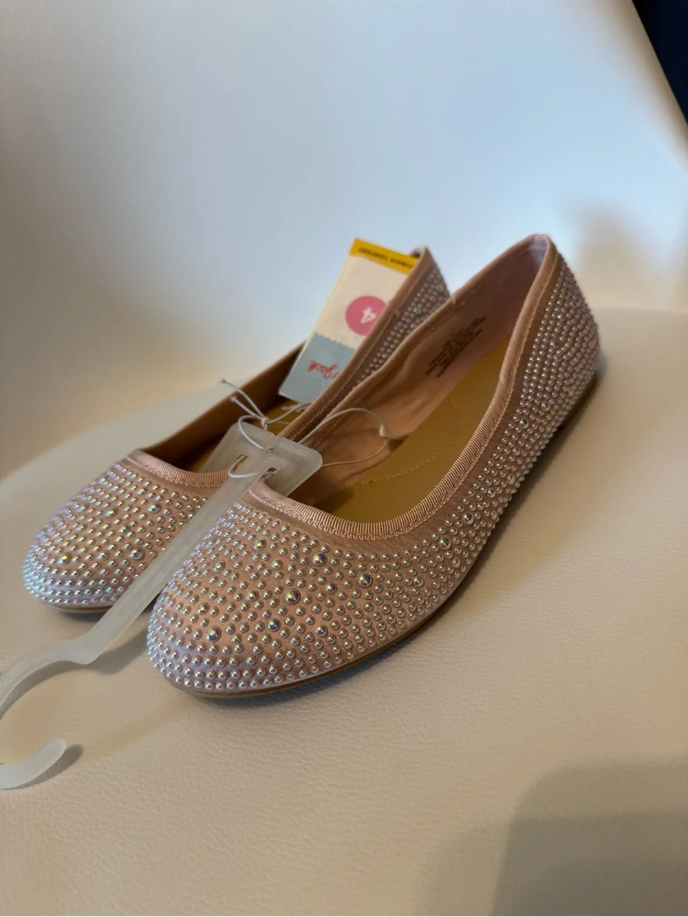 ☀️🌊 Cat & Jack Blush Pink Rhinestone Ballet Flats